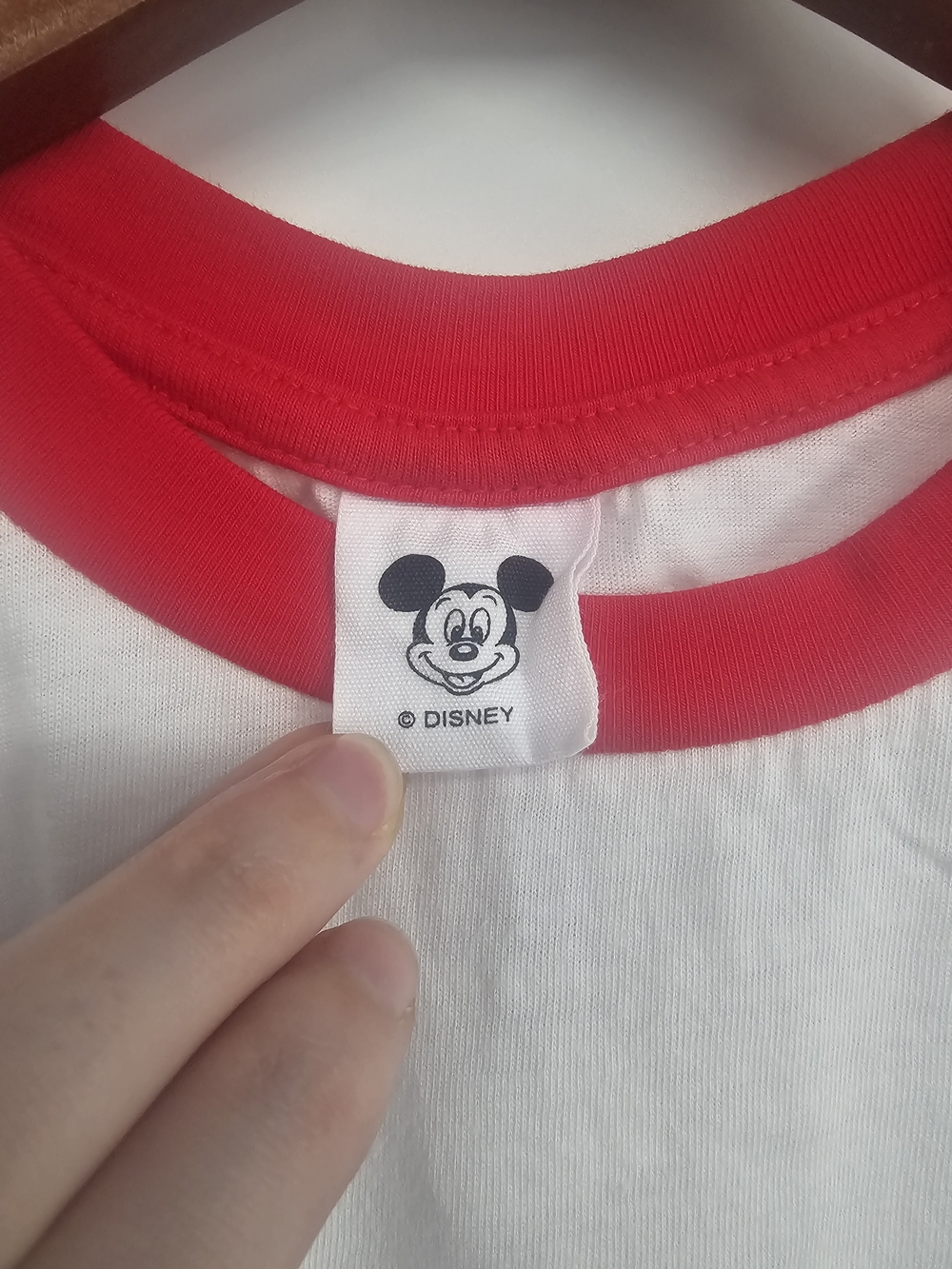 Disneyland Mickey Mouse Ringer Graphic Tee Women's Small White Red Disney Parks - Picture 4 of 6
